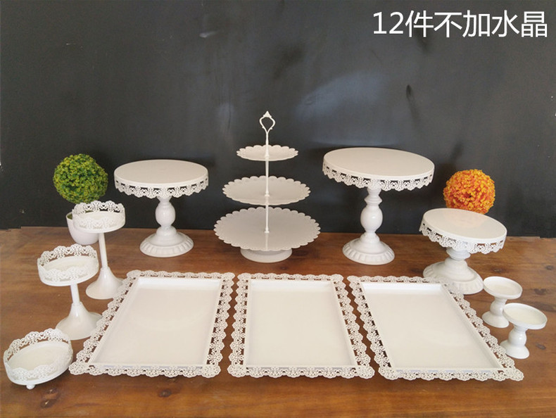 European-style iron cake stand set, wedding banquet dessert and pastry display, birthday dinner creative multi-layer plating pic 6