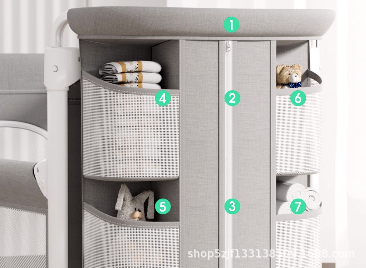 酷豆丁婴儿床折叠拼接大床便携式床可移动新生婴儿床尿布台宝宝床详情12