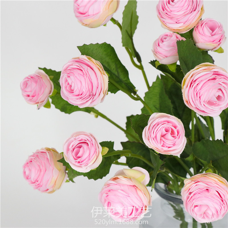 Simulated 3-head small lotus flowers for living room and bedroom decoration, artificial flowers, home decoration ornaments, simulated flower bouquets pic 9