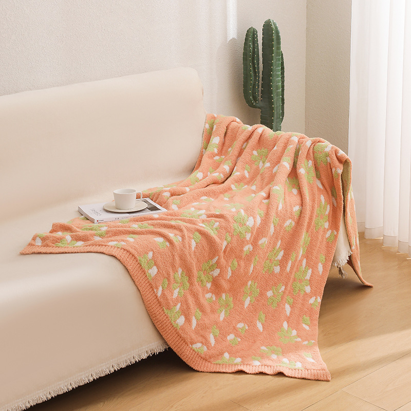 ins Country Style Class A half-sided velvet blanket Homestay bed flag decoration blanket Soft knitted sofa nap blanket pic 12