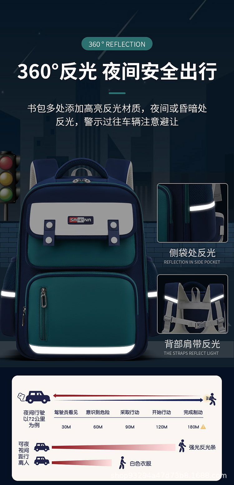 小学生书包一二三到六年级男女生儿童减负护腰双肩背包印logo批发详情13