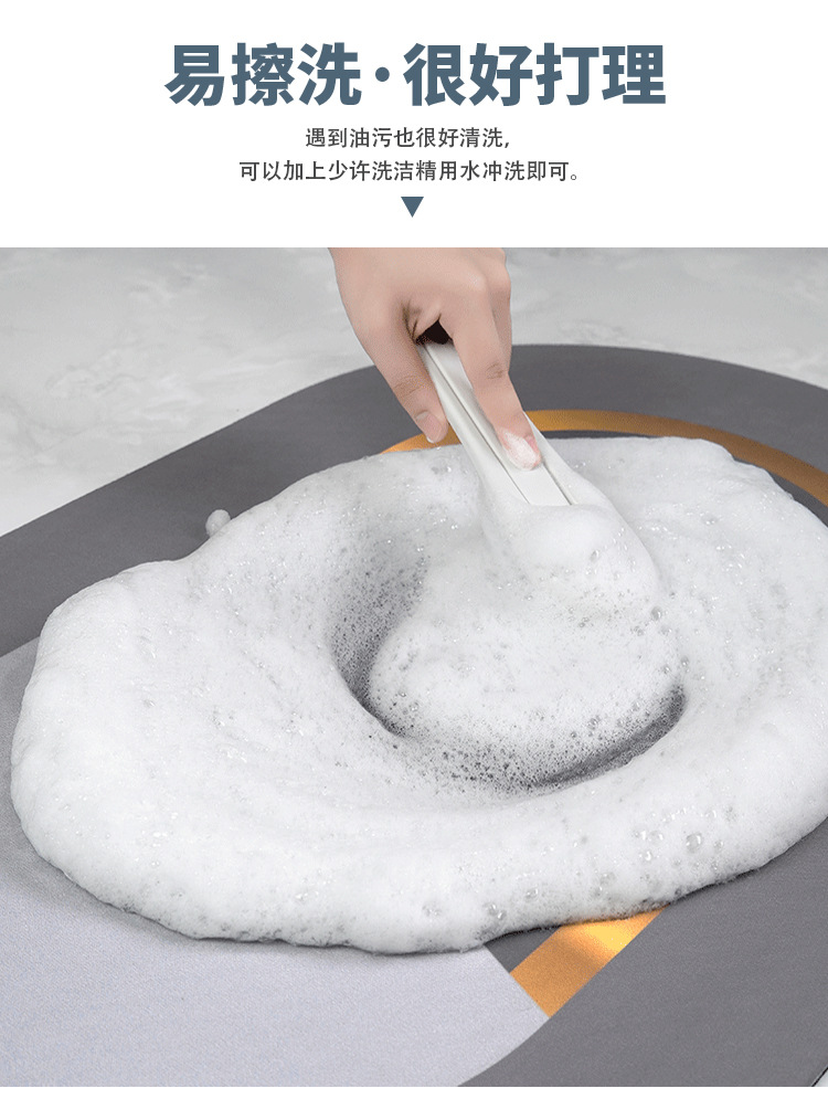 鑫义莱 硅藻泥沥水垫厨房吧台咖啡机防滑防烫防油吸水桌垫耐脏耐磨可水洗茶几垫餐垫详情10