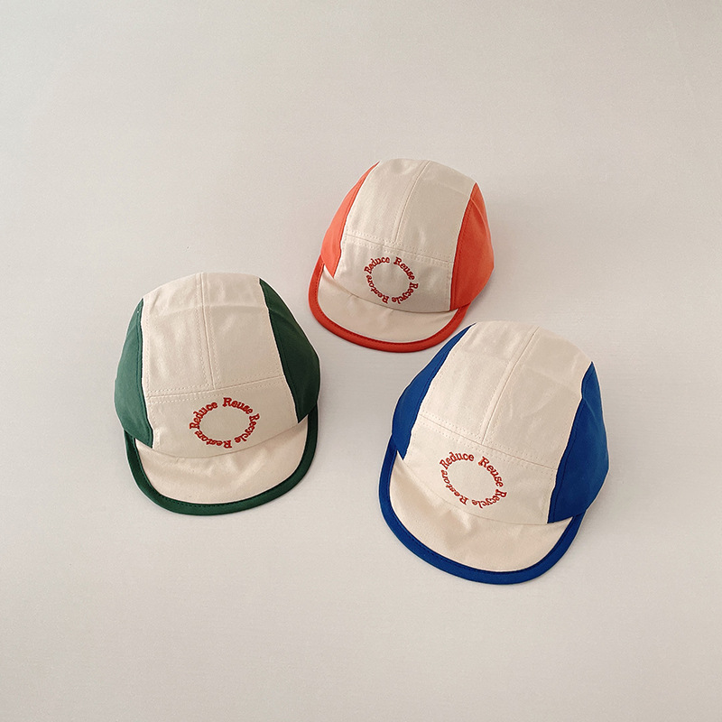 Baby baseball caps, spring pure cotton caps for infants, boys and girls, Korean-style color-blocked spring and autumn soft brim baseball caps pic 5