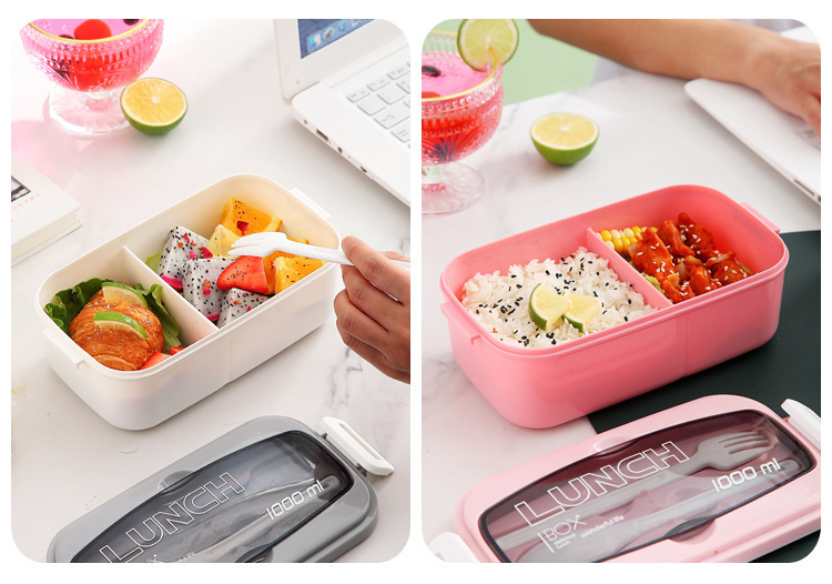 ins风微波炉加热塑料密封防漏分格带盖餐具饭盒 轻食沙拉盒酱料盒详情16