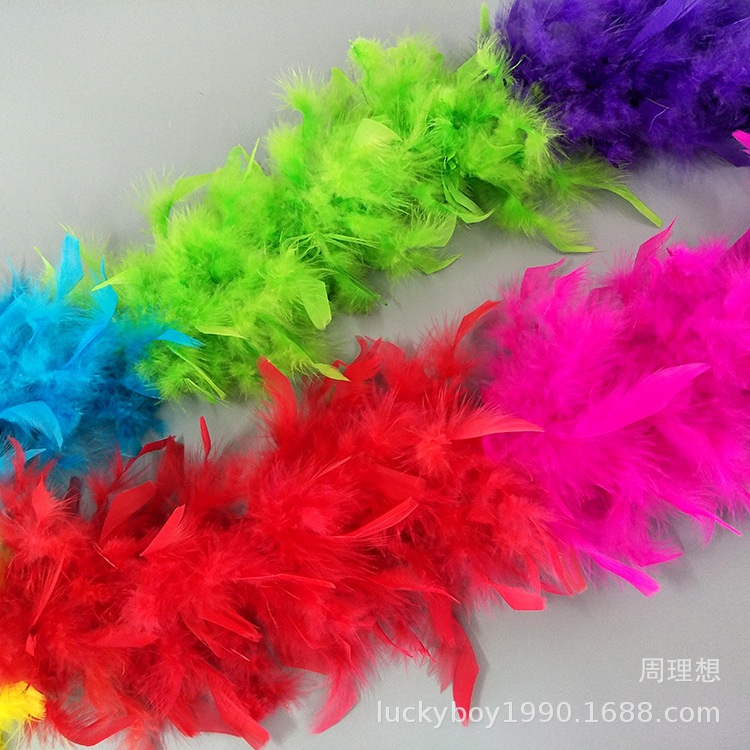 Factory wholesale Turkey feather strips, ball, festival, wedding mixed color feather scarves, seven-color firepiece wool strips pic 26