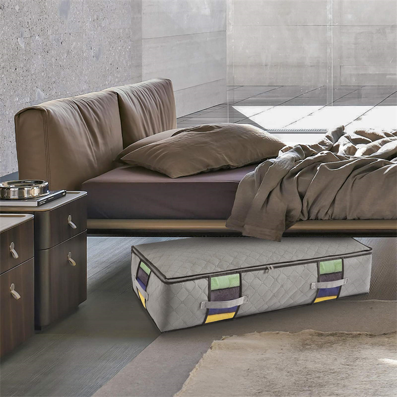 Wholesale of PVC transparent viewing window storage bags and foldable non-woven fabric storage and organization bags for bedding under the bed pic 7