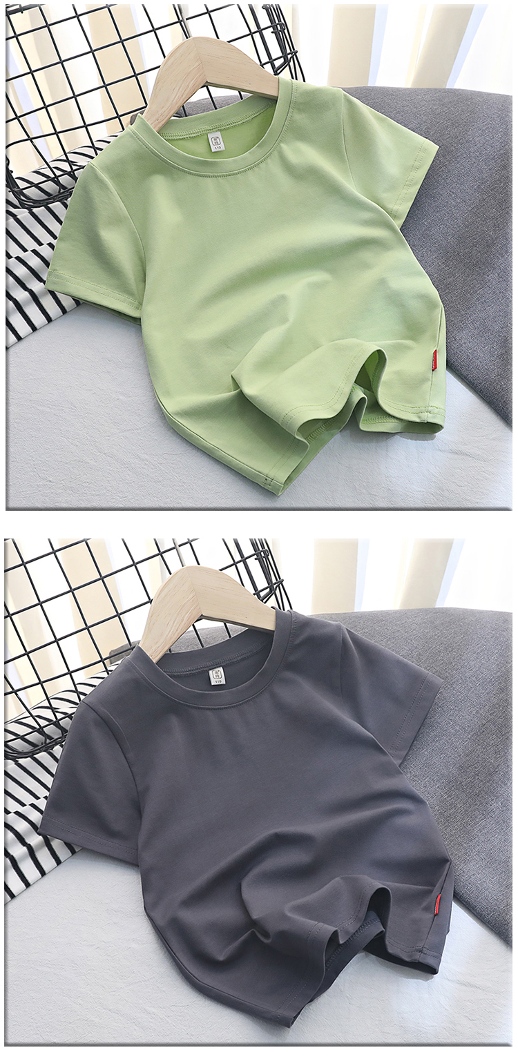 A类儿童短袖t恤纯棉半袖女童t恤男童短袖童装日系打底短袖乖纯潮详情42