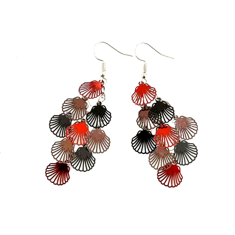 New arrivals: Popular European and American shell multi-color small nine-piece earrings and pendants, cross-border bestsellers, color-blocked tassel earrings pic 13