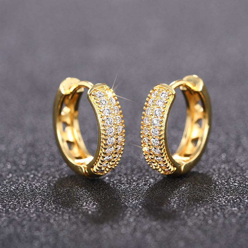 曹适欧美跨境热销女士耳环 简约微镶嵌锆石饰品 小巧精致日常首饰详情8