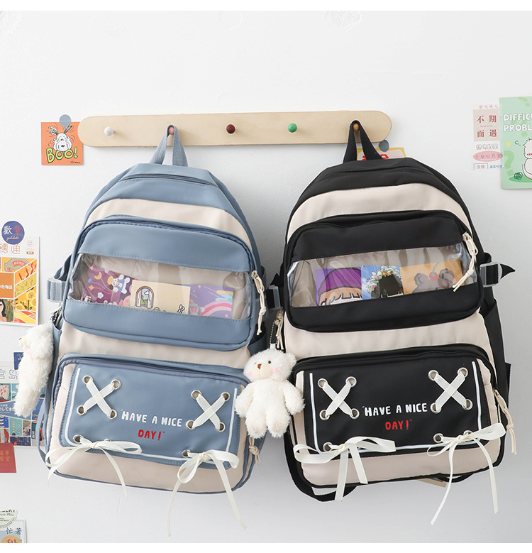 New student schoolbag, Japanese-style cute and fresh girl backpack, large capacity for junior high school students, trendy backpack for primary school boys pic 29