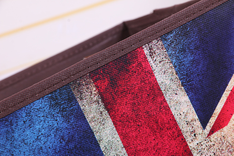 British retro square non-woven fabric storage stool, folding storage stool, BOX storage box, fabric storage box pic 5