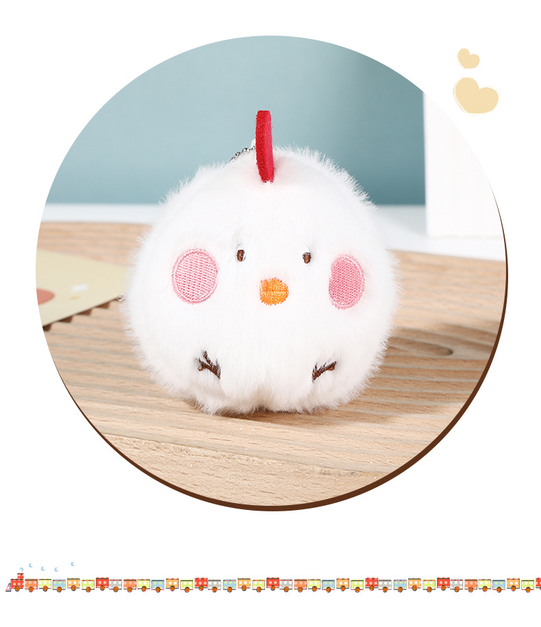 Wholesale of cute blushing chick dolls, keychains, pendants, cartoon plush toys, schoolbags, keychains and hanging decorations for children pic 6