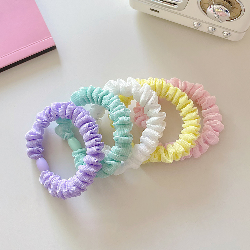 Wholesale of sweet and refreshing candy-colored small intestine hair bands, hair ties, and leather bands in Korean style pic 3