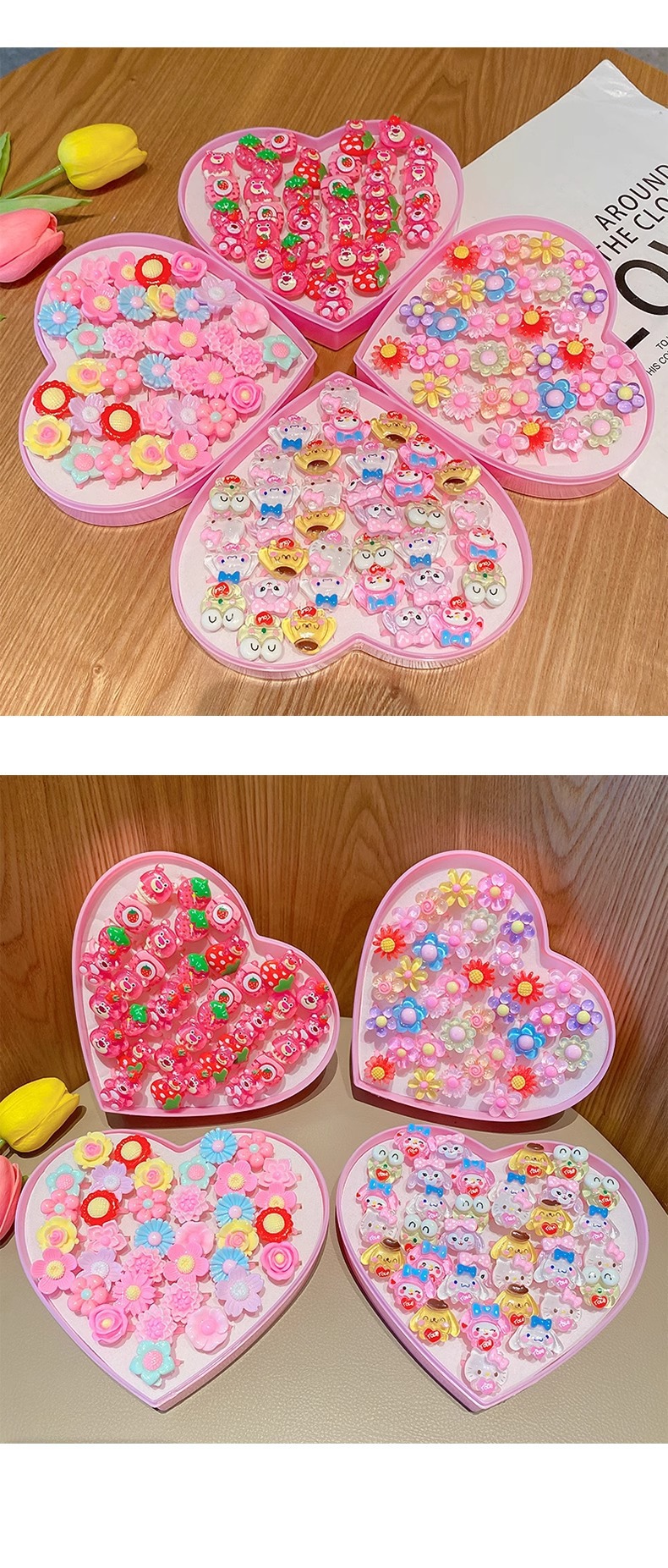 儿童戒指指环套装小女孩公主卡通花朵女童首饰饰品宝宝生日小礼物详情24