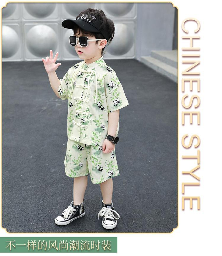 国潮儿童汉服两件套2024夏季新款男孩短袖短裤夏装新中式国风夏款宝宝详情11