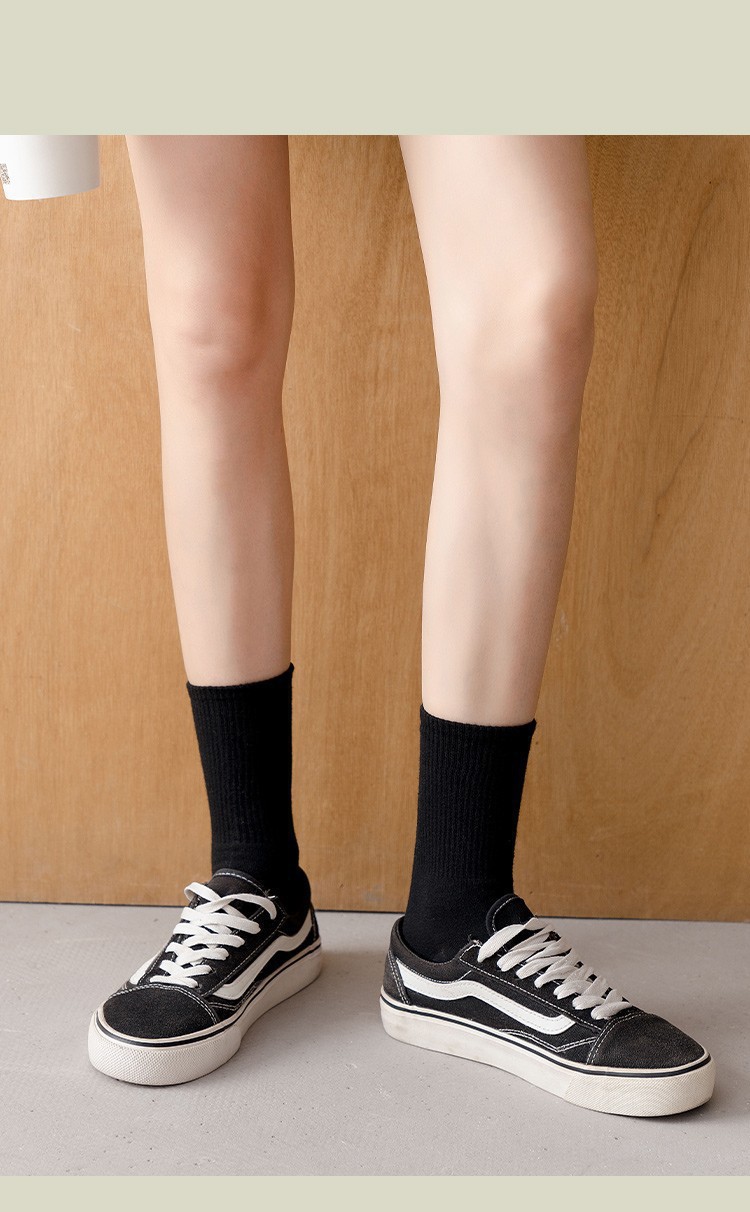 袜子地摊一件代发袜子男女士运动袜短袜纯色百搭束腰中长筒袜春秋夏四季船袜子批发一件代发详情6