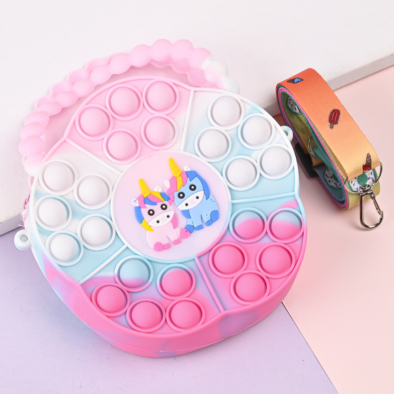 2023新款儿童花型手提单肩斜挎包卡通迷你可爱泡泡包硅胶手提零钱详情15