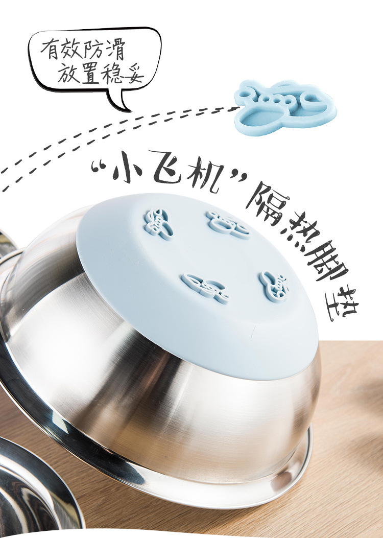Silicone bottom anti-slip stainless steel salad bowl, non-magnetic thickened anti-scald egg beater, induction cooker special small soup bowl, stainless steel egg beater, stainless steel salad bowl thickened noodle bowl, seasoning jar, baking tool pic 9