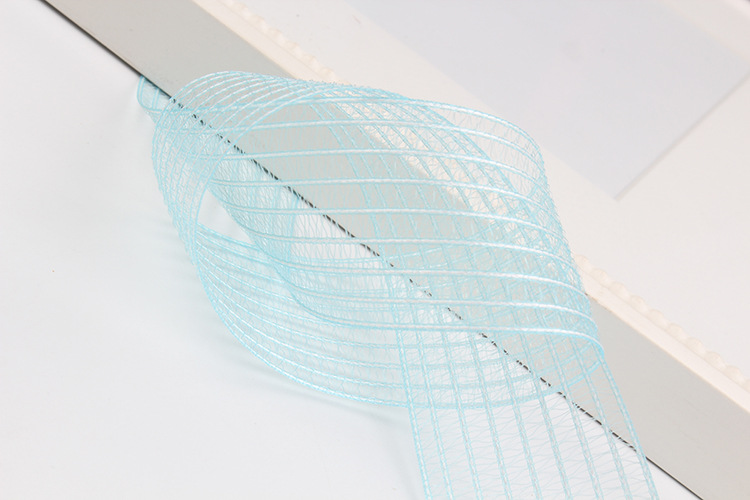 Dingxin Ribbon Wholesale: White line striped hollowed-out fish thread ribbons, DIY handcrafted bow ribbons, headwear, mesh ribbons pic 7