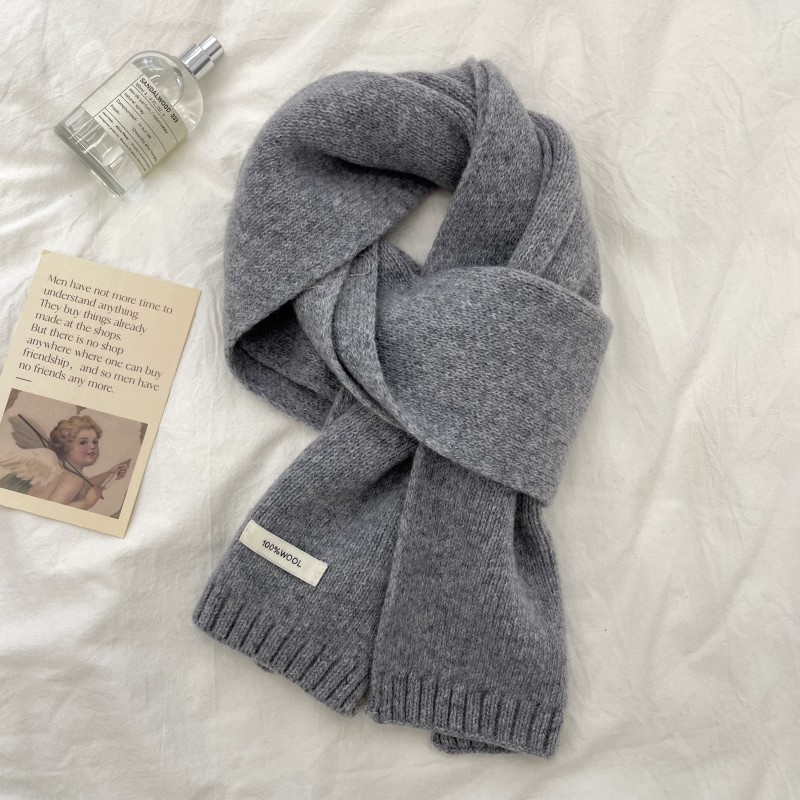 软糯100%澳洲纯羊毛围巾女秋冬季百搭加厚保暖纯色米色围脖男女详情17