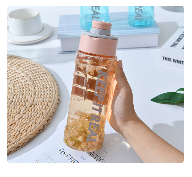 健身水壶简约便携塑料杯子大容量运动水杯男女学生随手杯茶杯防摔详情3