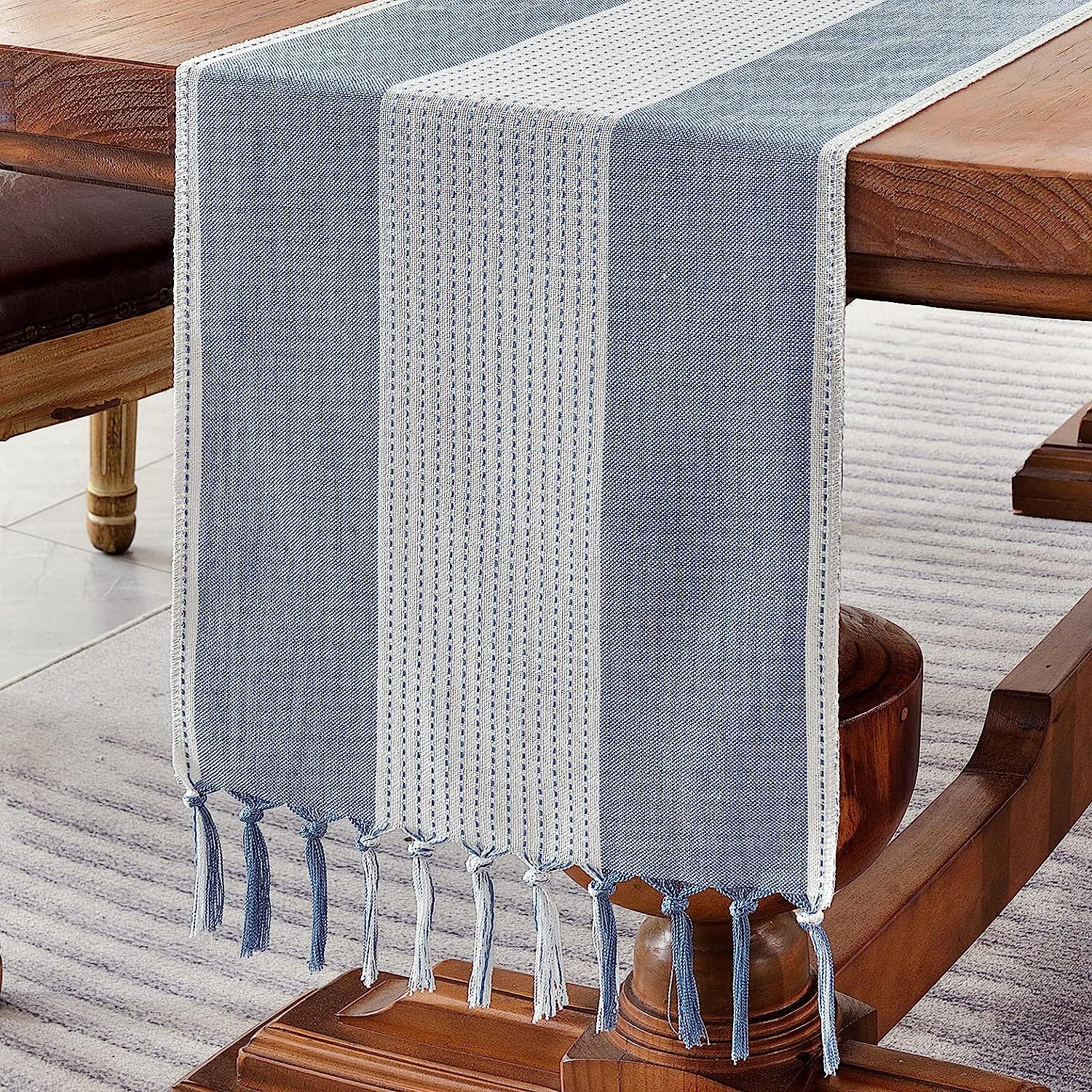 Cross-border factory direct supply table flags, American color-blocked striped tablecloths, Nordic coffee tables, long bed flags, shoe cabinet flags, tea flags pic 21