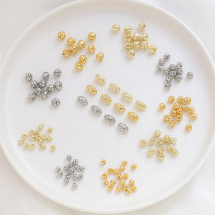 铜包金保色花形不规则直孔隔珠DIY手工饰品手链项链耳饰串珠配件详情7