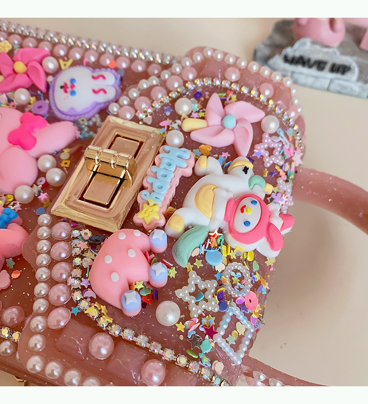 新款儿童手工制作材料包粘贴小饰品diy奶油果冻拎包背包生日礼物详情35