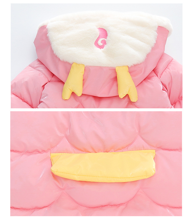 Thickened cotton-padded jacket for girls 2023, stylish deer antler cotton-padded jacket, long coat for little girls, winter cartoon cotton-padded jacket pic 26