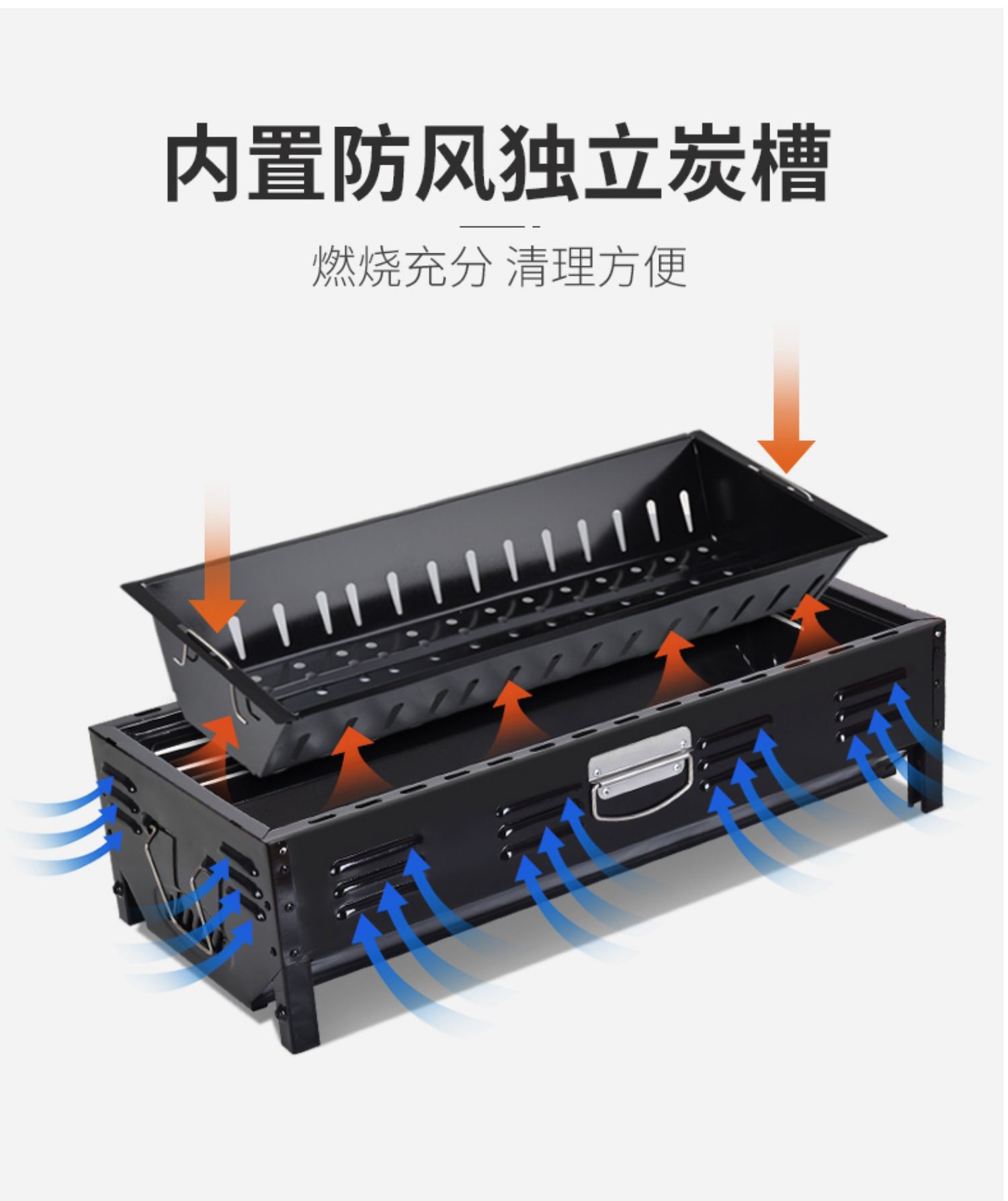 Barbecue grill, outdoor charcoal, household barbecue tools, barbecue grill, grill rack, outdoor equipment, smokeless carbon grill pic 7