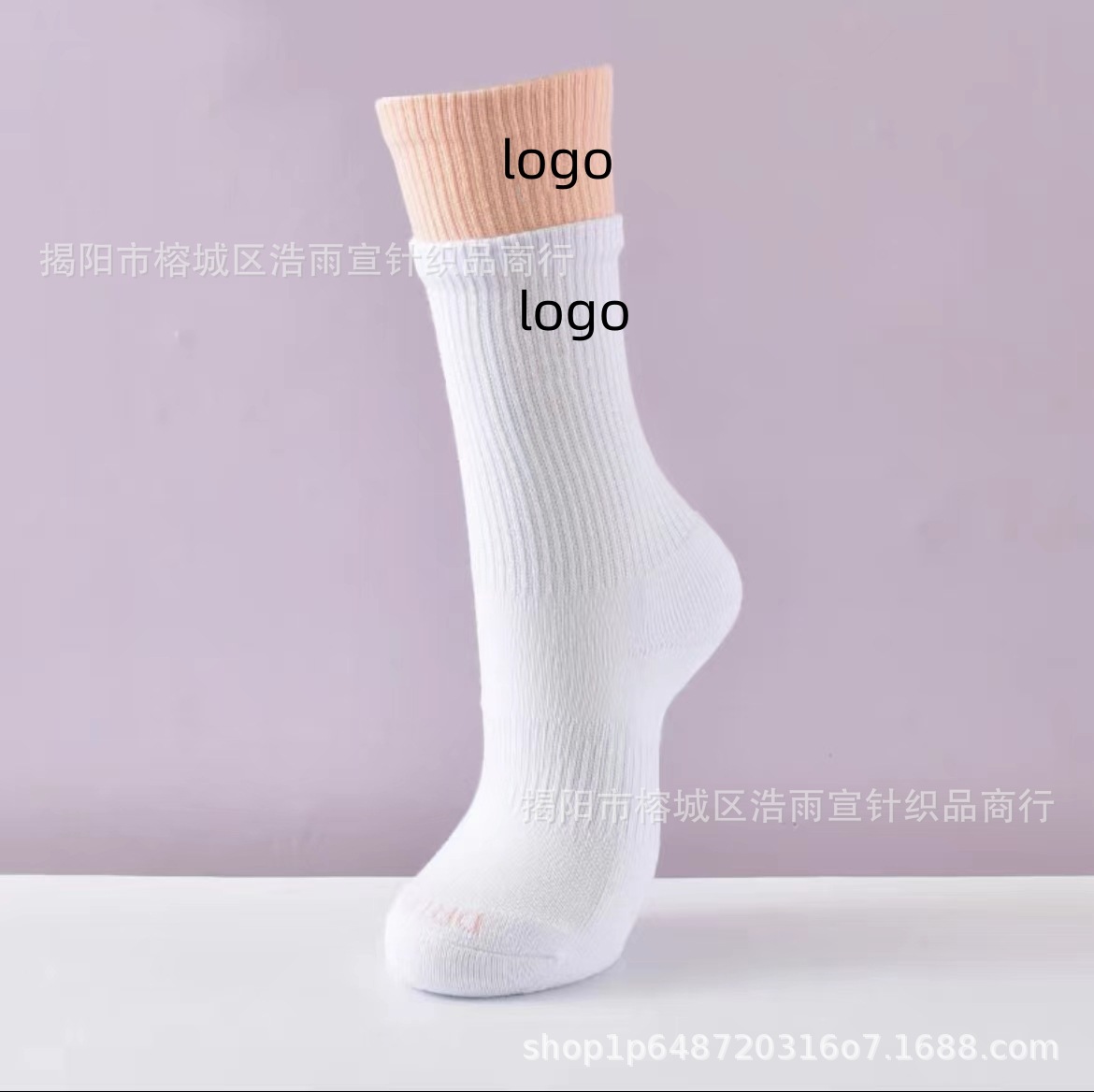 苏万耐剋斯特拼接假两件双层袜子棉袜中长筒男女袜毛巾底运动批发详情18