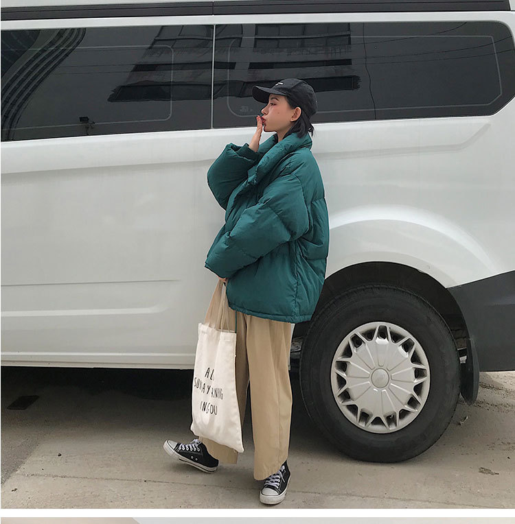 New large-sized thickened bread jacket, down jacket, cotton-padded jacket, student stand-up collar short coat for women pic 19