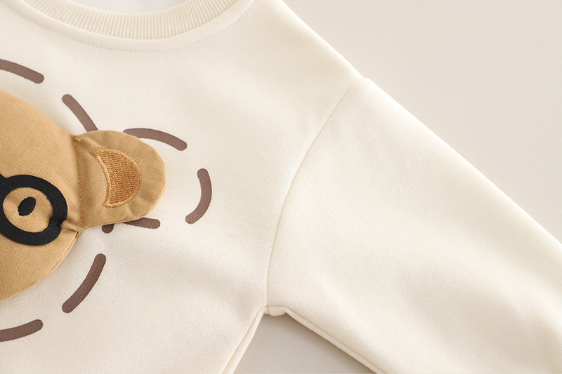 2025年童装春秋款儿童套装韩版休闲眼镜熊动物卫衣长袖两件套洋气详情7