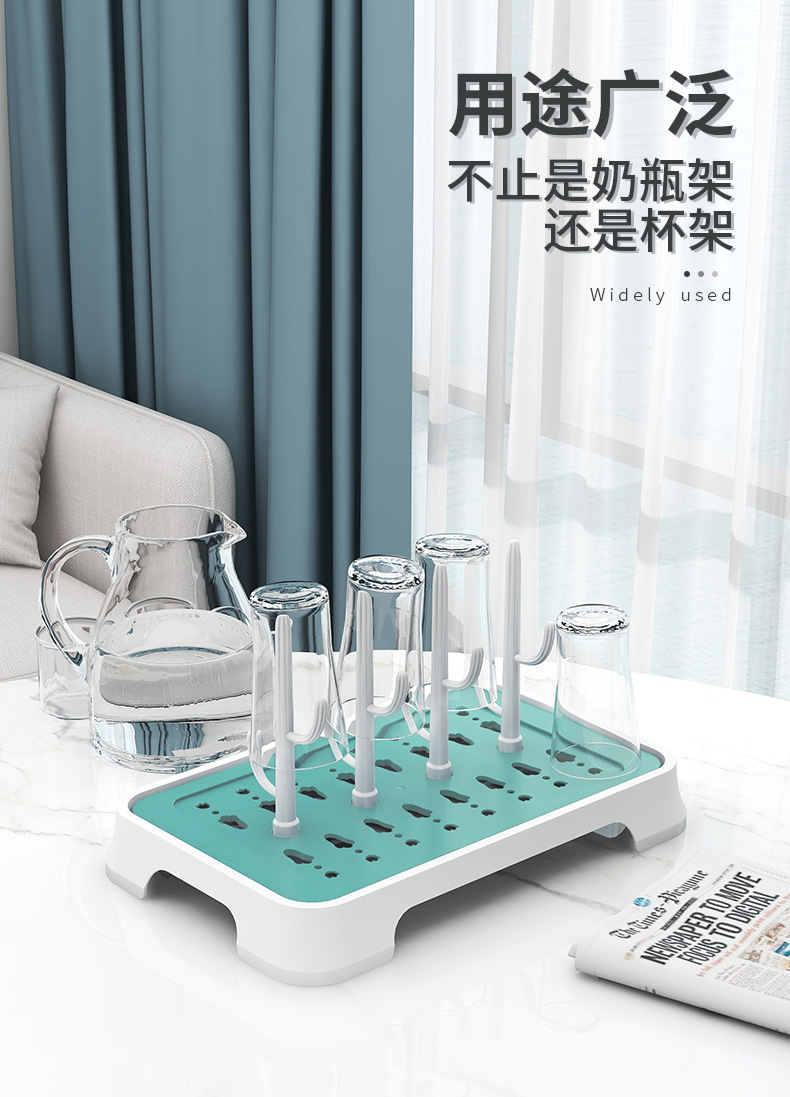 北欧沥水杯架创意杯盘沥水盘塑料倒架欧式奶瓶架杯子收纳架挂茶杯0594详情3