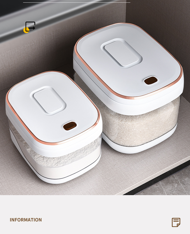Rice bucket, insect-proof and moisture-proof sealed household rice jar, flour storage tank, grain storage bucket, rice box, rice storage box, container 01189-6067 pic 11