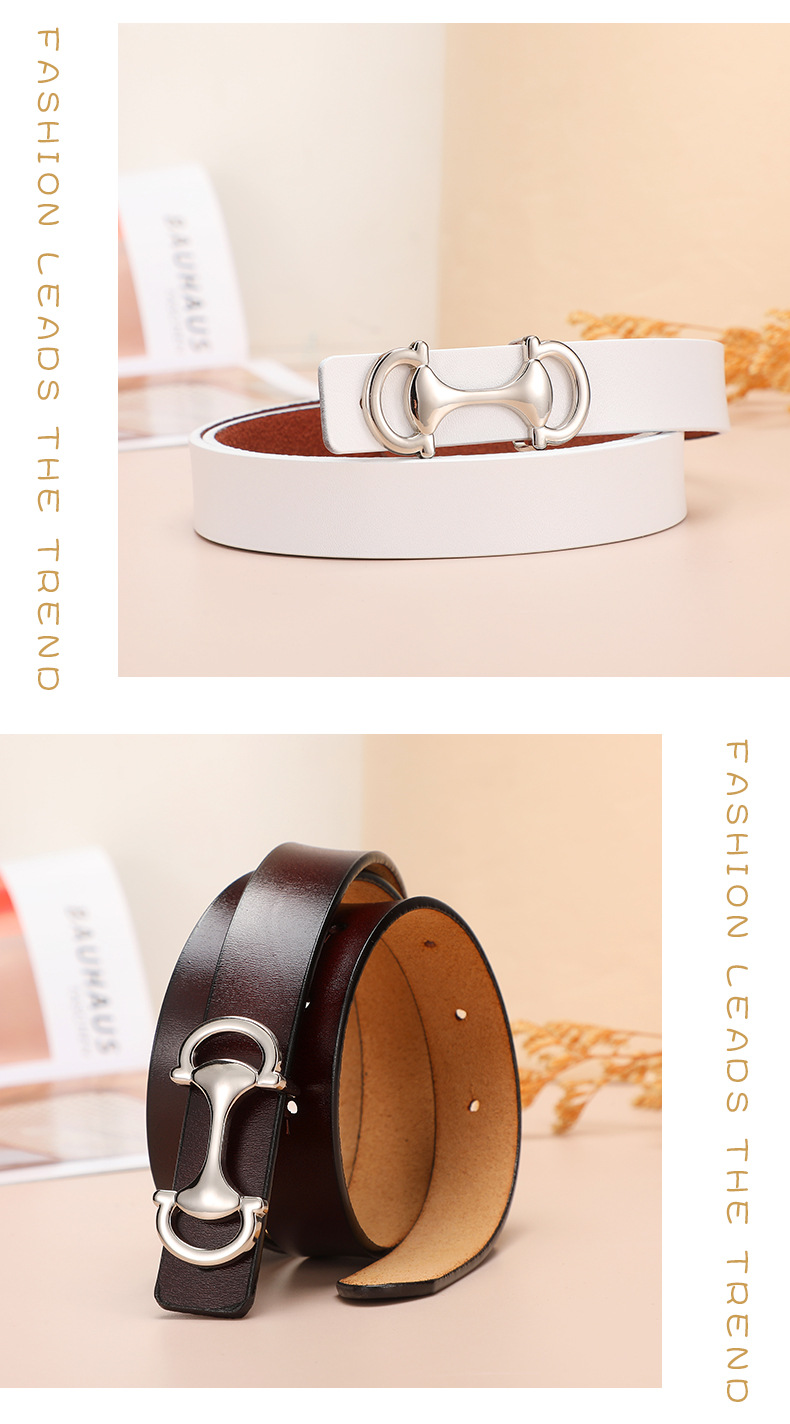 腰带女仿古真皮平滑扣复古时尚腰带女百搭装饰牛仔裤高级皮带女士详情12