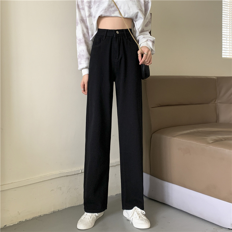 Spring 2021 new loose jeans for petite women, high-waisted and slimming, wide-leg and straight-leg pants, trendy on Instagram pic 27