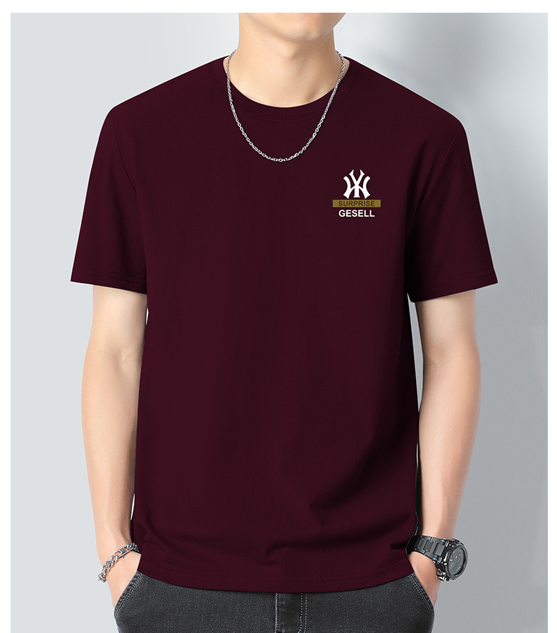 新疆重磅长绒棉青年短袖t恤男士2024夏季新款纯棉半袖体恤上衣男详情11