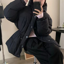 Down jacket for women, mid-length, knee-length style, 2022 Dongdaemun, South Korea, patchwork knitted hooded couple white duck down jacket trend pic 11