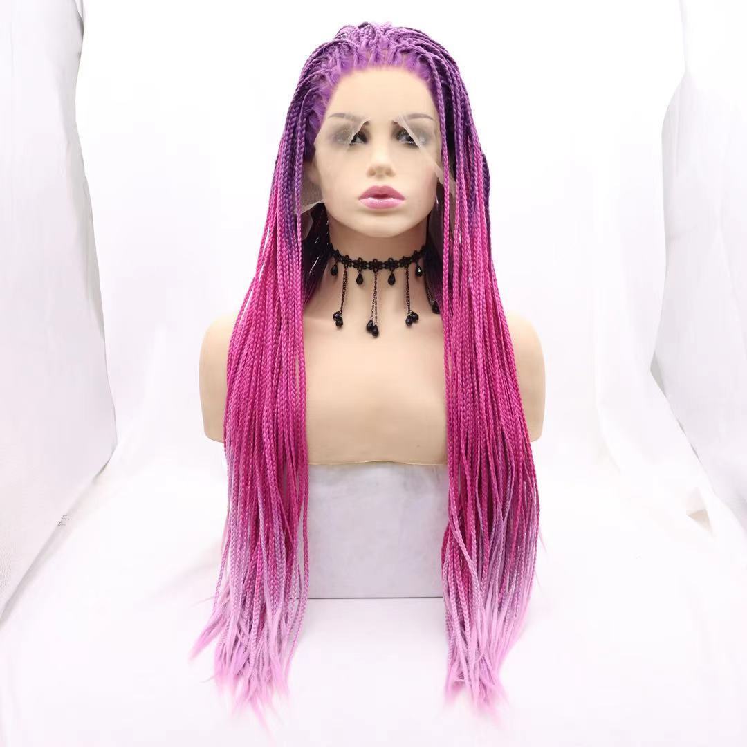 欧美NEWLOOK前蕾丝时尚长发长辫子假发跨境Lace Front Wigs详情9