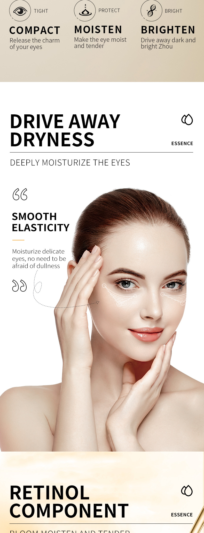 All-english retinol Rolling Eye cream SADOER Rolling Massage Eye essence cross-border foreign trade live streaming wholesale pic 3