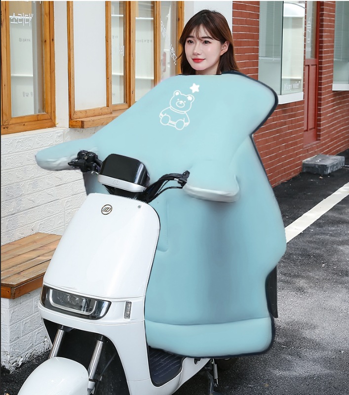 冬季新款电瓶车挡风被加厚保暖三轮车防风被简约骑行侧翼挡风套详情18