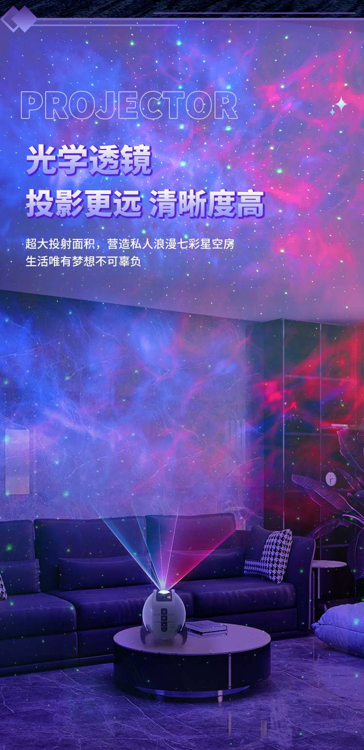 梦幻星空投影仪高清激光投影灯梦幻儿童玩具满天星智能语音氛围灯详情6