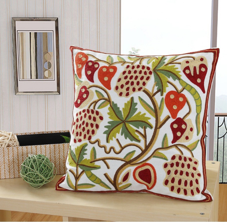Hot-selling floral embroidery pillowcases, ins sofa, living room cushions, soft bed cushions, office cushions, ins style pic 21