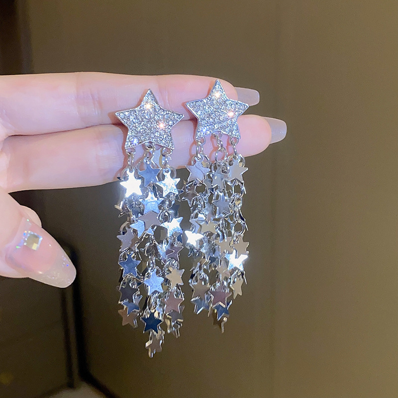 Silver needle diamond-encrusted heart-shaped flower earrings, European and American fashion style, square stud earrings, niche commuting new earrings wholesale pic 31