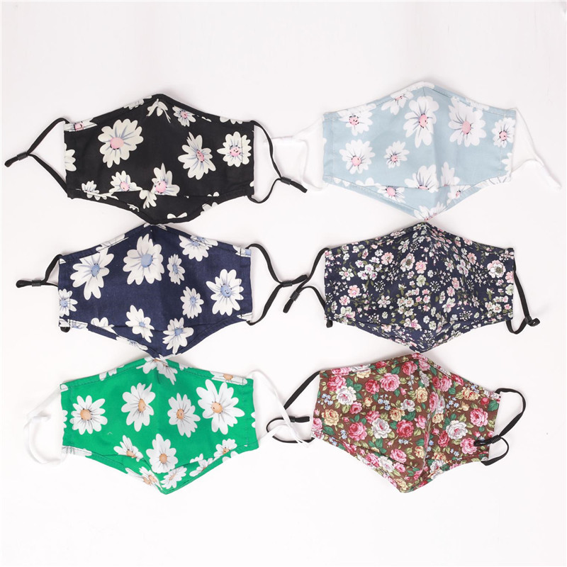 防尘防晒透气口罩 小碎花棉布口罩防粉尘棉布艺口罩厂家批发详情3