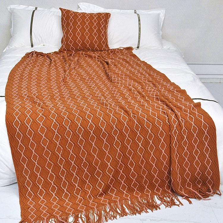 Bed cover, knitted blanket, tassel, sofa cover blanket, bed end blanket, nap blanket, air conditioning blanket, cover blanket, lap blanket, leisure blanket pic 10