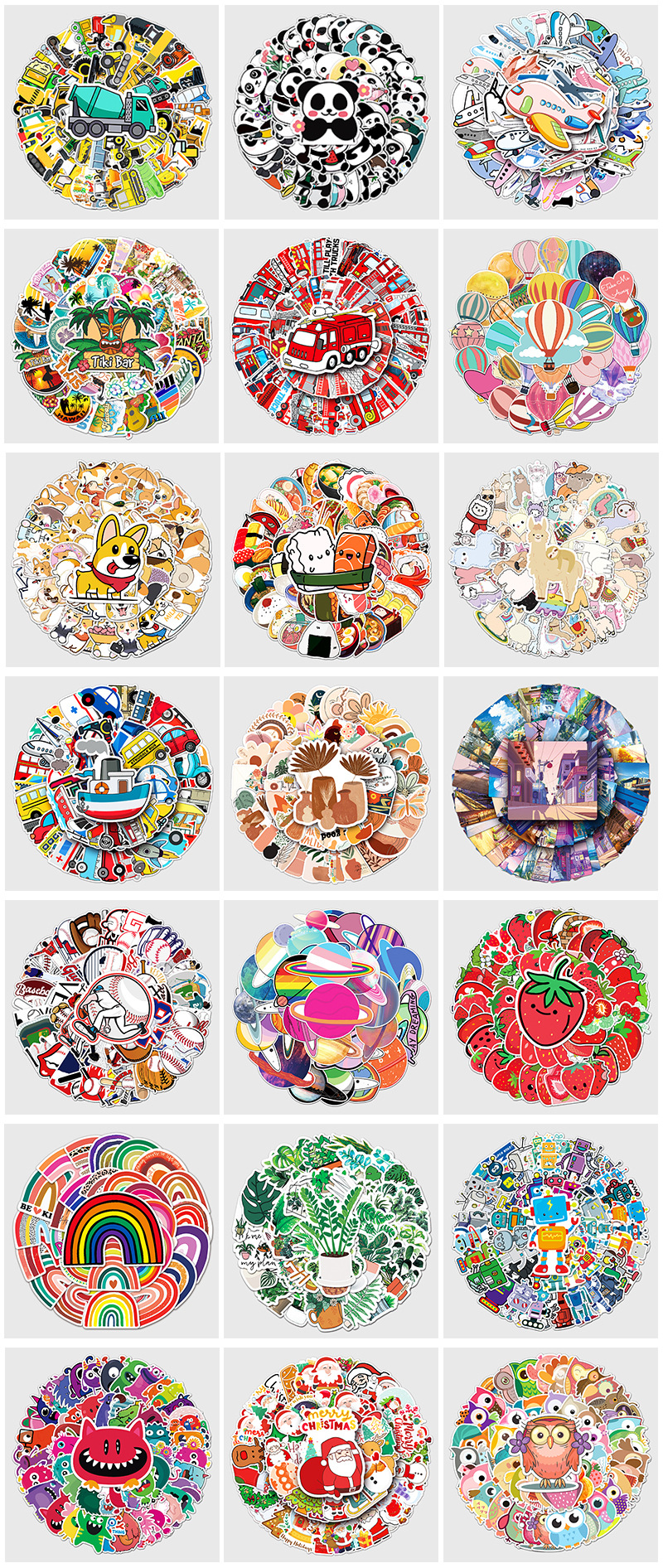 50张水果涂鸦个性跨境卡通儿童奖励DIY水杯手机壳行李箱贴纸防水详情1