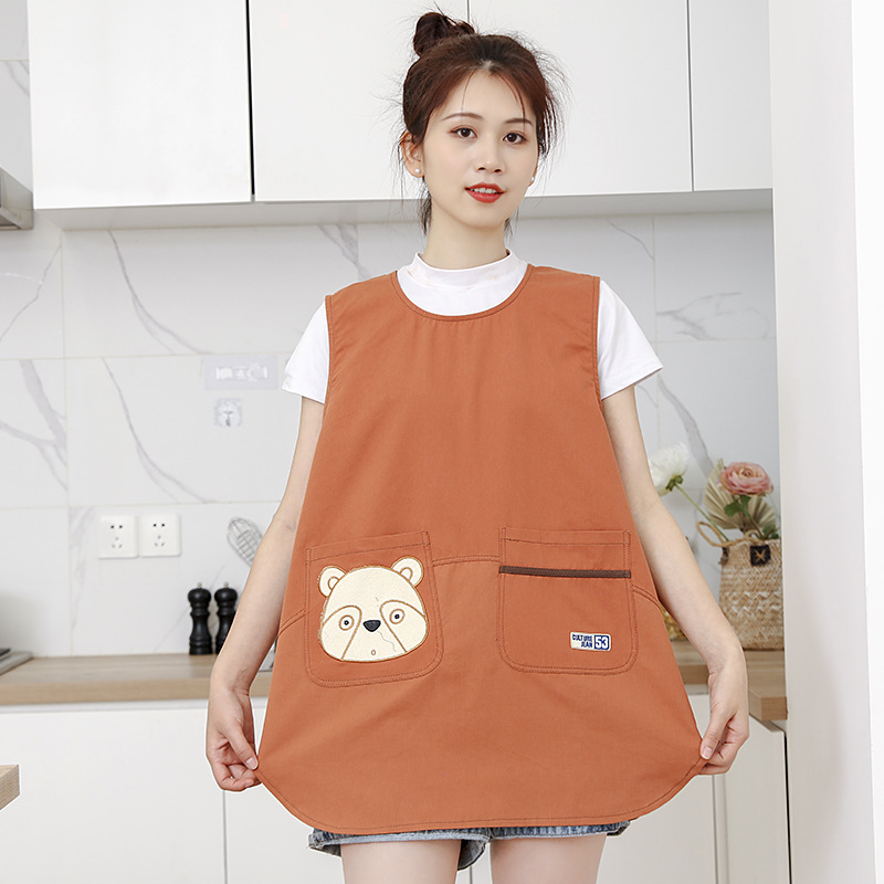 袖套大量批发卡通小熊刺绣棉袖套家务服务员防油污袖套亚马逊货源详情3