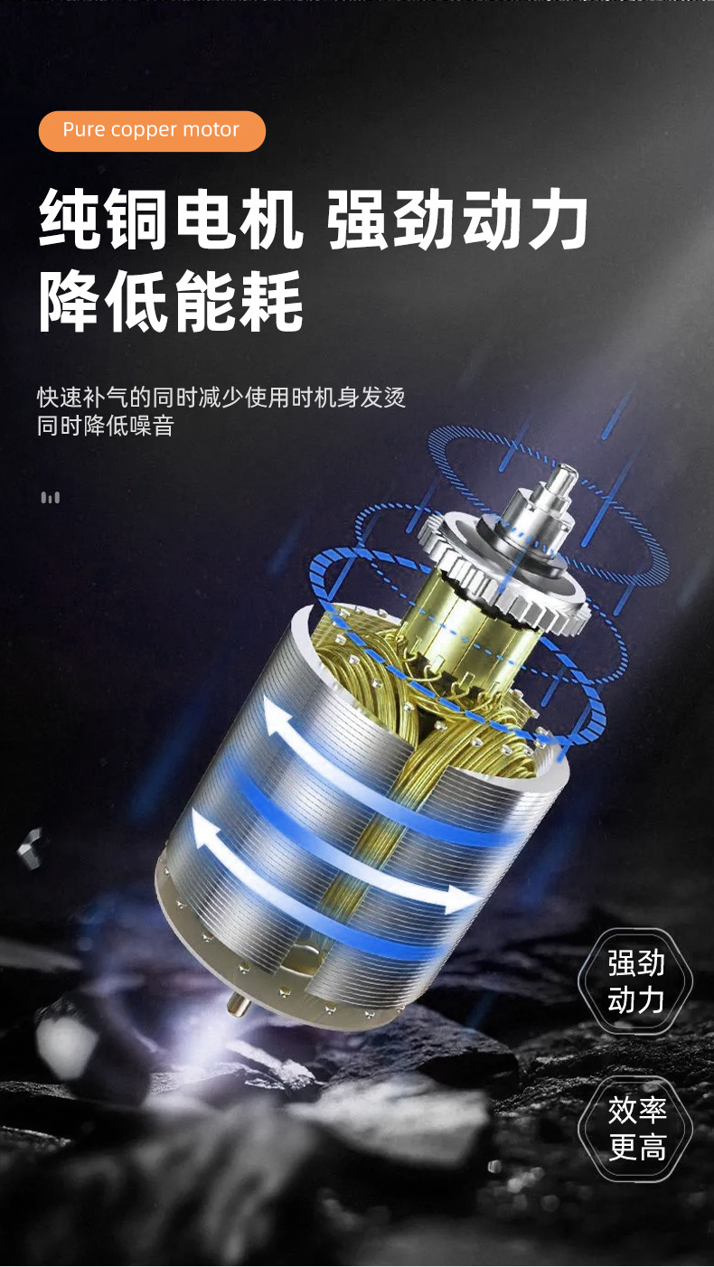 车载充气泵便携式迷你电动打气筒自行车电动气泵手持车载充气泵USB充电两用轮胎打气筒多功能轮胎充气泵详情5